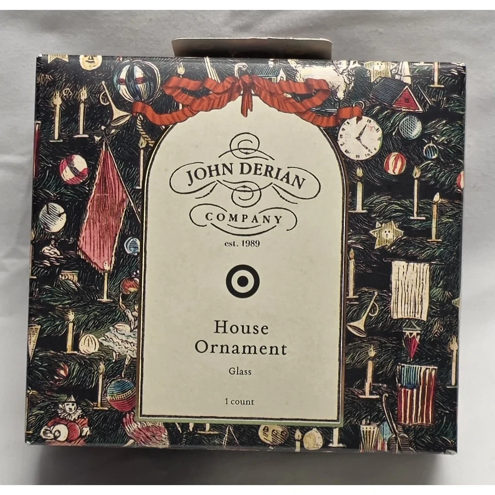 John Derian for Target Glass Holiday House Ornament  Christmas‎ Brand New in Box
